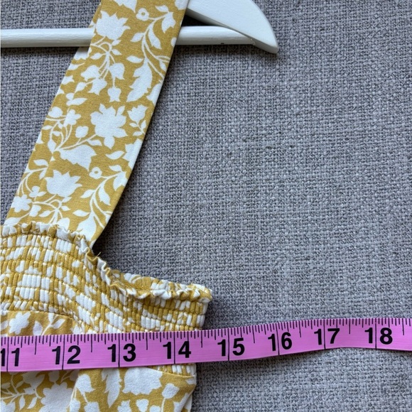 Boden Floral Golden Yellow Romper Feminine Vacation Comfort 4P - Picture 6 of 8